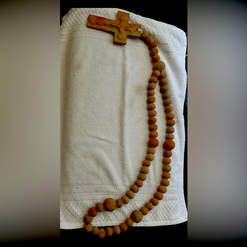 Vintage Terra Cotta 33 inch Rosary.